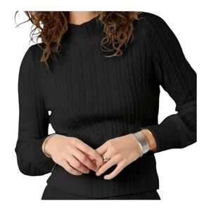 NWT! Band of Gypsies Band of the Free Black Rachel Mockneck Cropped Sweater. XS.